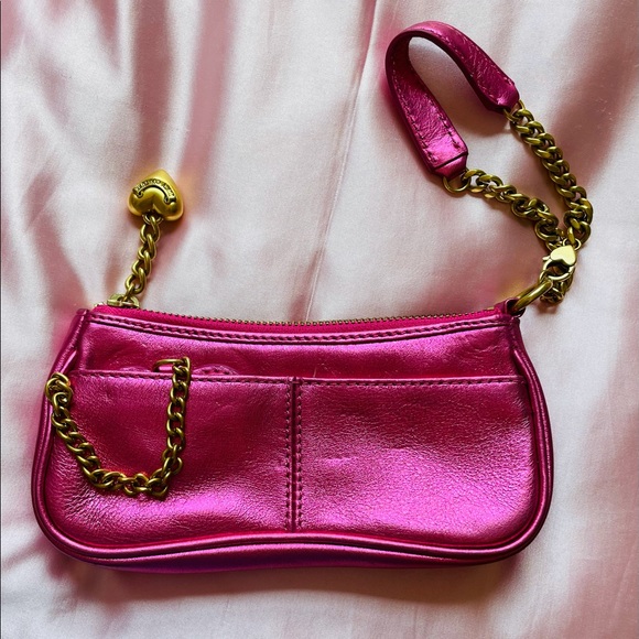Juicy Couture pink metallic leather wristlet Y2K - Picture 11 of 17